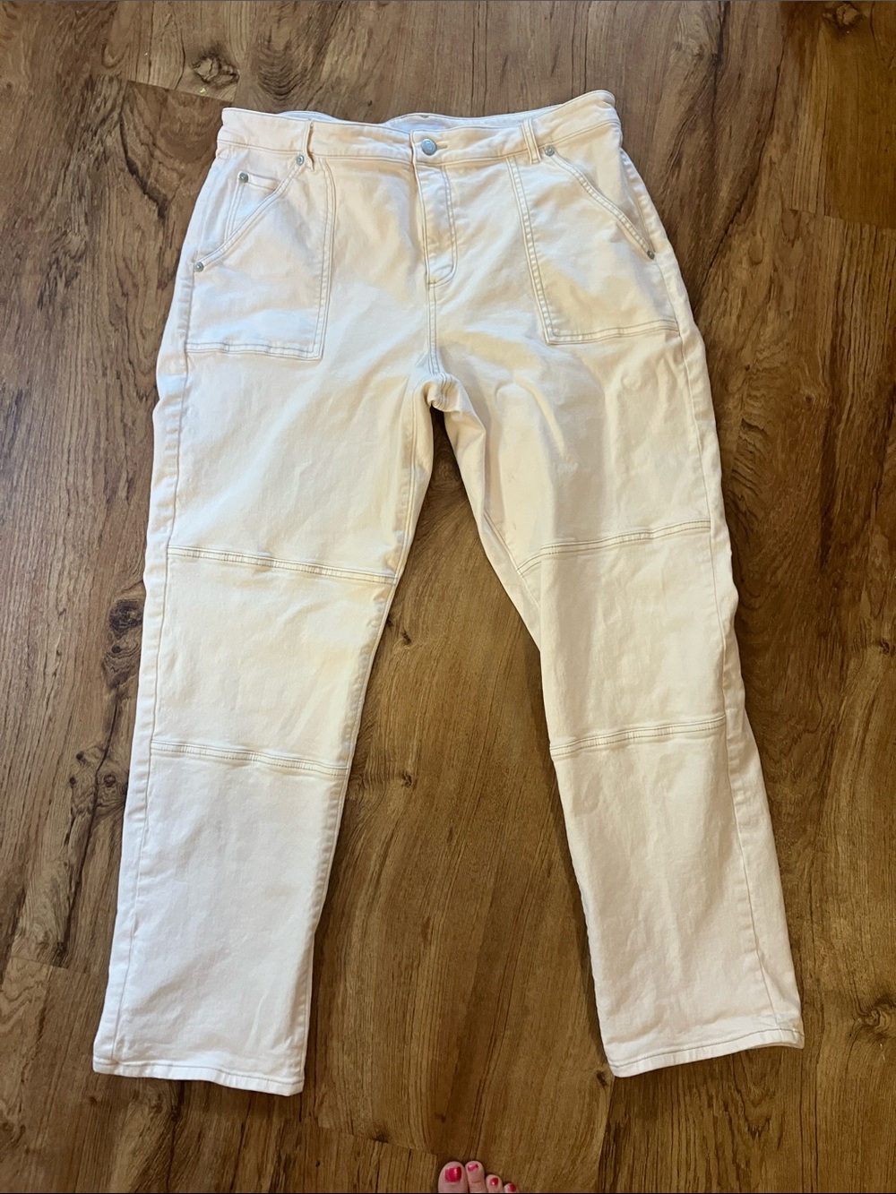 LOFT pale pink High-Rise Utility Pants jeans size 10 painter style